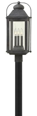 Hinkley Aged Zinc 24-3/10 in. 60W 3-Light Post Mount Lantern 