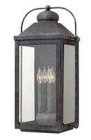 60W 4-Light Candelabra E-12 Base Outdoor Extra Large Wall Mount Sconce in Aged Zinc