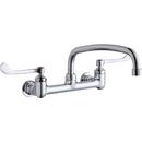 1.5 gpm 2-Hole Arc Wall Mount Kitchen Sink Centerset Faucet with 8 in. Center Size and Double Wristblade Handle in Polished Chrome