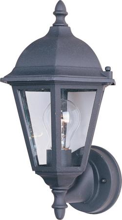 100W 1-Light Incandescent Wall Lantern in Black