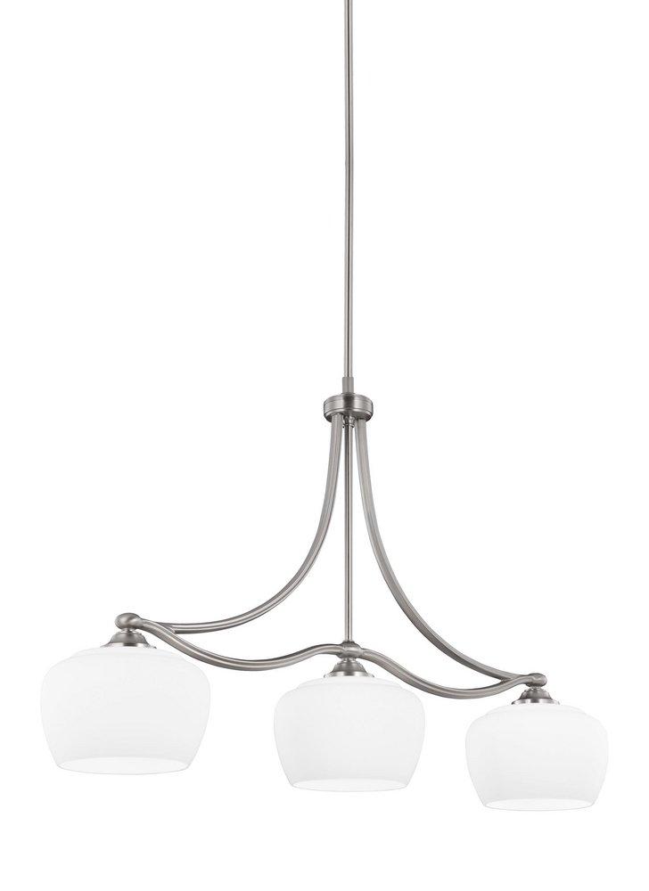 Seagull Lighting Satin Nickel 22-5/8 in. 3-Light Medium E-26 Base Island Pendant 