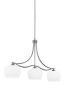 Seagull Lighting Satin Nickel 22-5/8 in. 3-Light Medium E-26 Base Island Pendant 