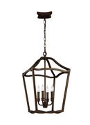 Feiss Painted Aged Brass 23-7/8 in. 60W 4-Light Candelabra E-12 Foyer Fixture 