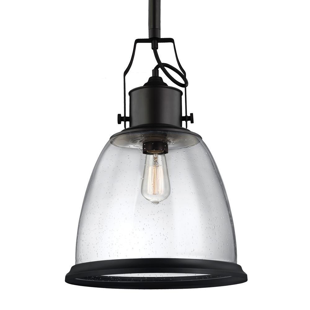 Generation Lighting Oil Rubbed Bronze 14 in. 75W 1-Light Medium E-26 Incandescent Pendant Light 