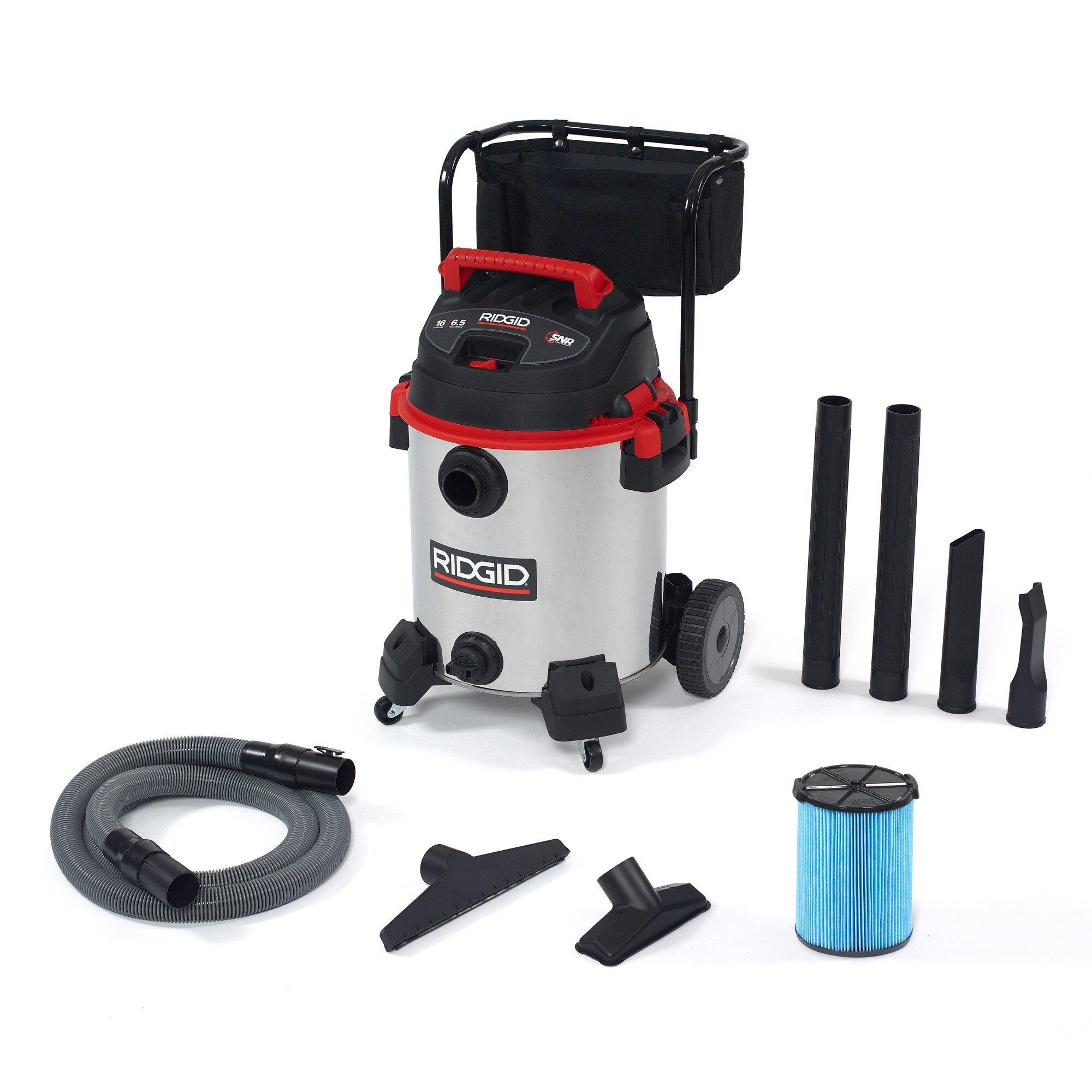 RIDGID Grey Stainless Steel Wet/Dry Vacuum with Cartridge 