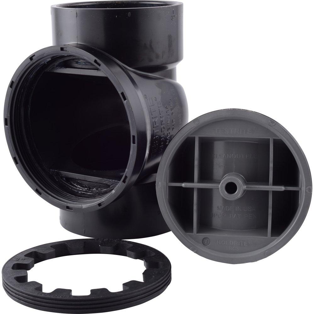 HoldRite™ Black Cleanout DWV ABS Tee 