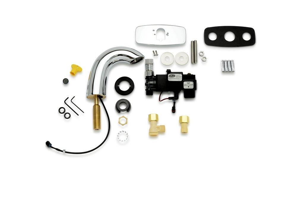 Zurn Polished Chrome 1.2 gpm Battery Sensor Faucet with 4 in. Cover Plate 