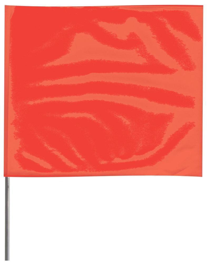 Presco Red Glow 21 x 4 x 5 in. Plastic and Wire Marking Flag (Pack of 100) 