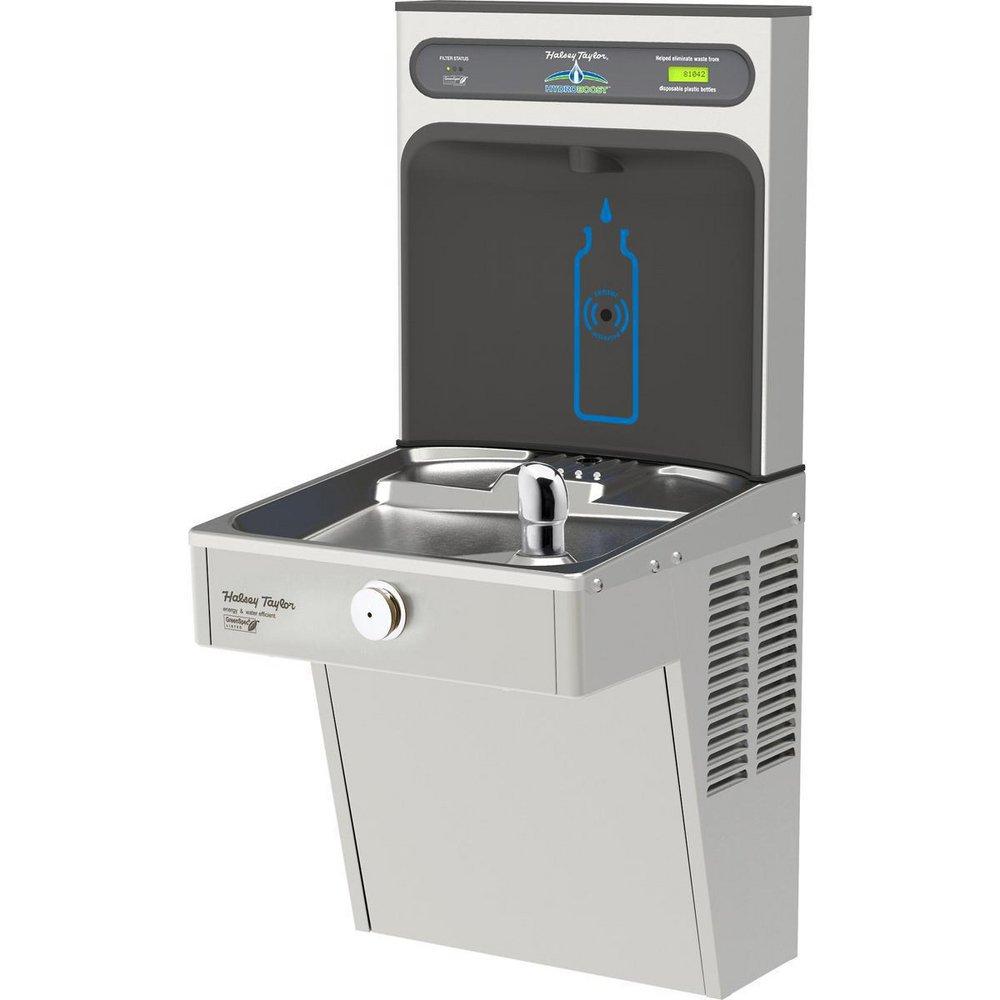 Halsey Taylor Stainless Steel Wall Mount Bottle Filling Station with Filtered Single Water Cooler 