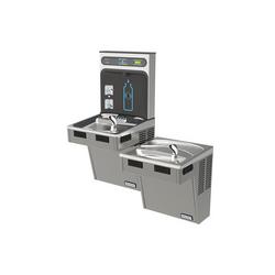 Filtered Refrigerated Bottle Filling Station with Bi-Level Water Cooler in Platinum Vinyl