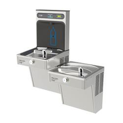 Non-Filtered Refrigerated High Efficiency Bottle Filling Station with Bi-Level Water Cooler (Vandal Resistant)
