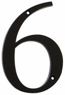Black 4 in. #6 Flush Mount House Number 
