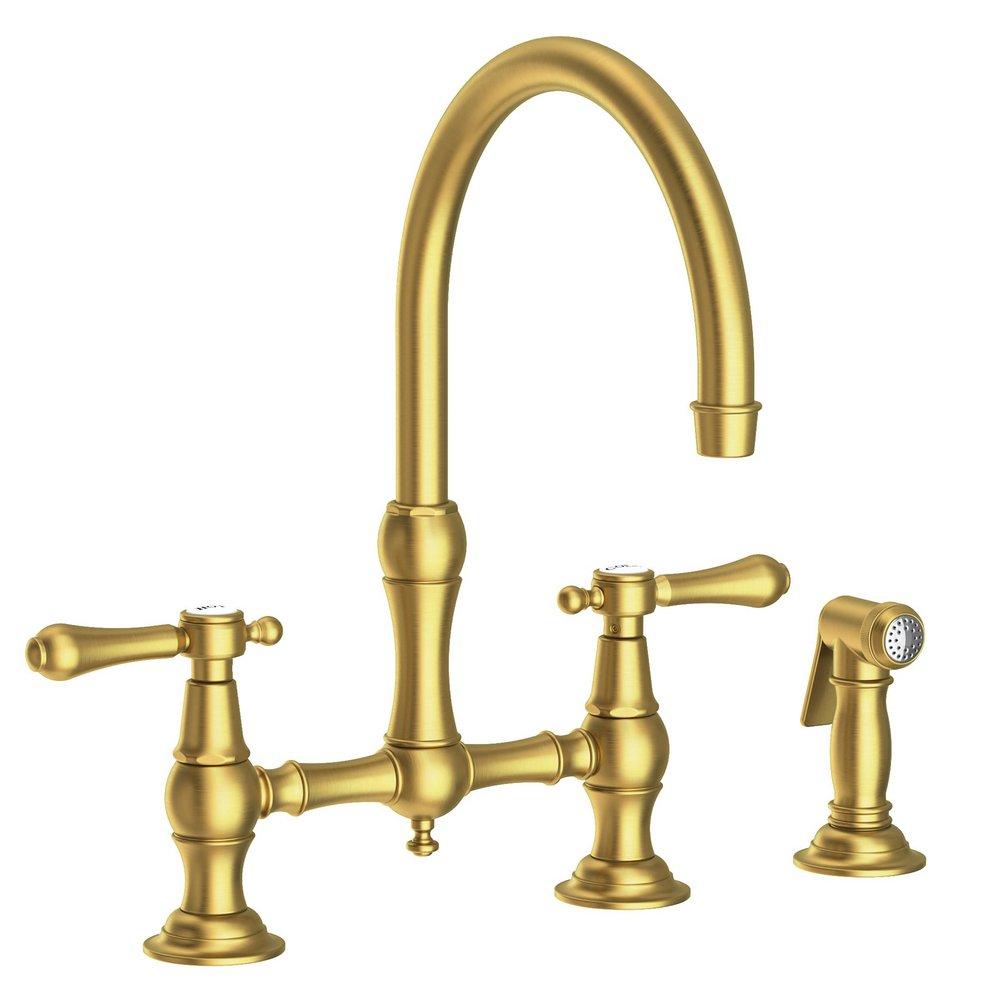 Newport Brass Satin Brass - PVD Bridge Kitchen Faucet 