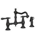 Newport Brass Flat Black Two Handle Bridge Kitchen Faucet 