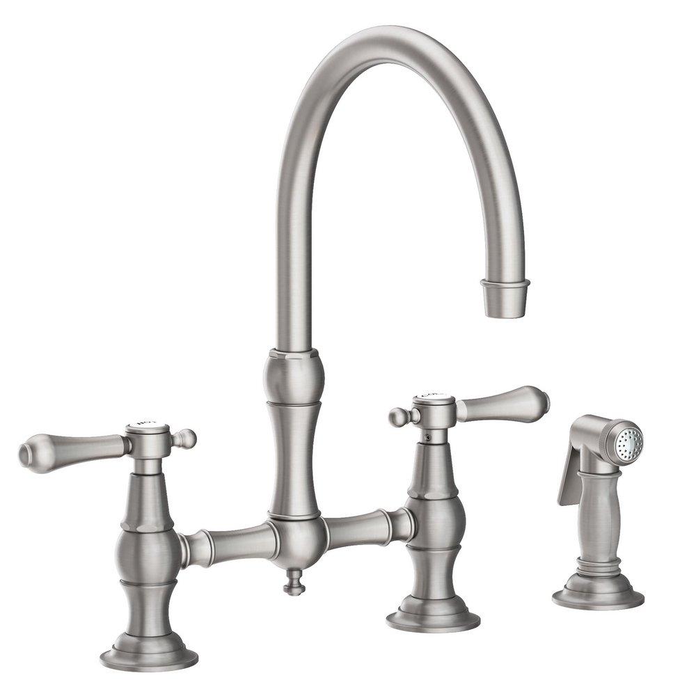 Newport Brass Stainless Steel - PVD Bridge Kitchen Faucet 