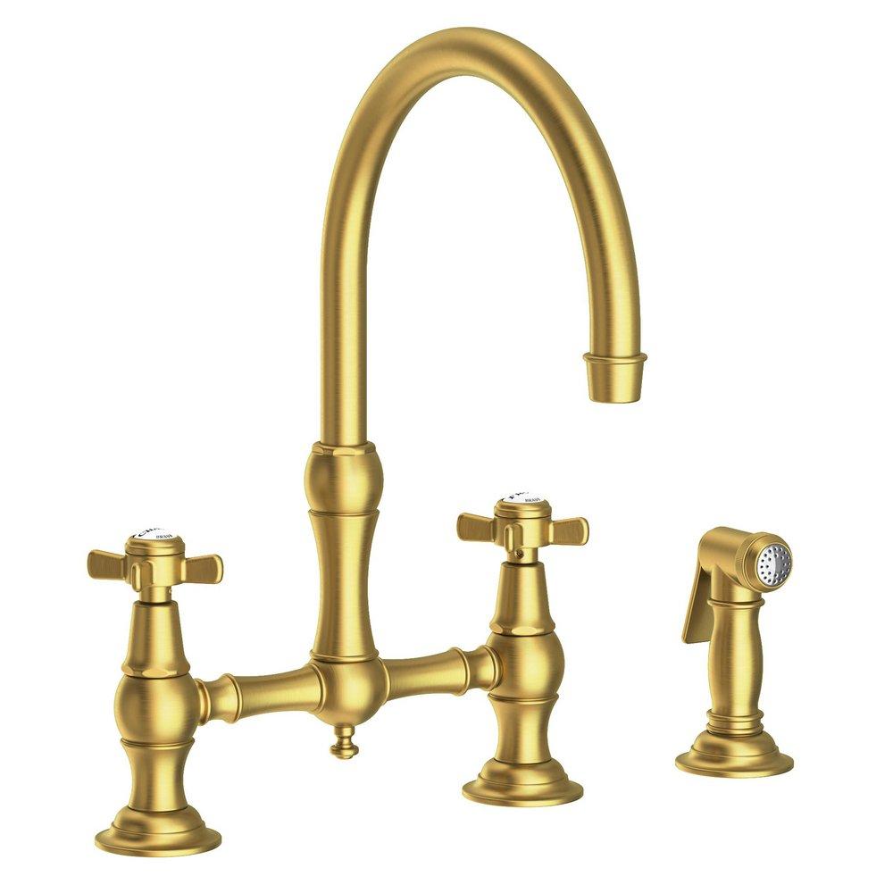 Newport Brass Satin Brass - PVD Bridge Kitchen Faucet 