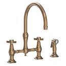Newport Brass Antique Brass Bridge Kitchen Faucet 