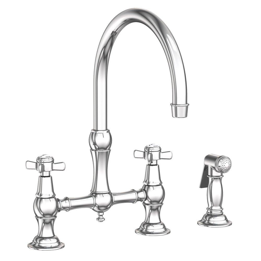 Newport Brass Polished Chrome Bridge Kitchen Faucet 