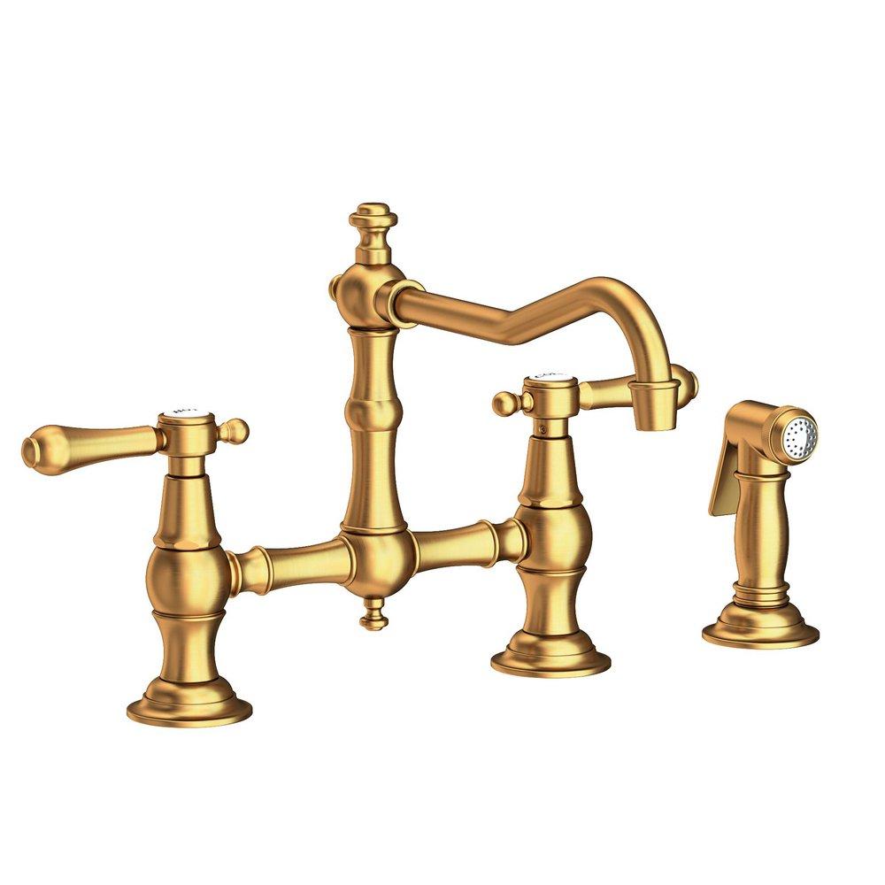 Newport Brass Satin Gold - PVD Two Handle Bridge Kitchen Faucet 