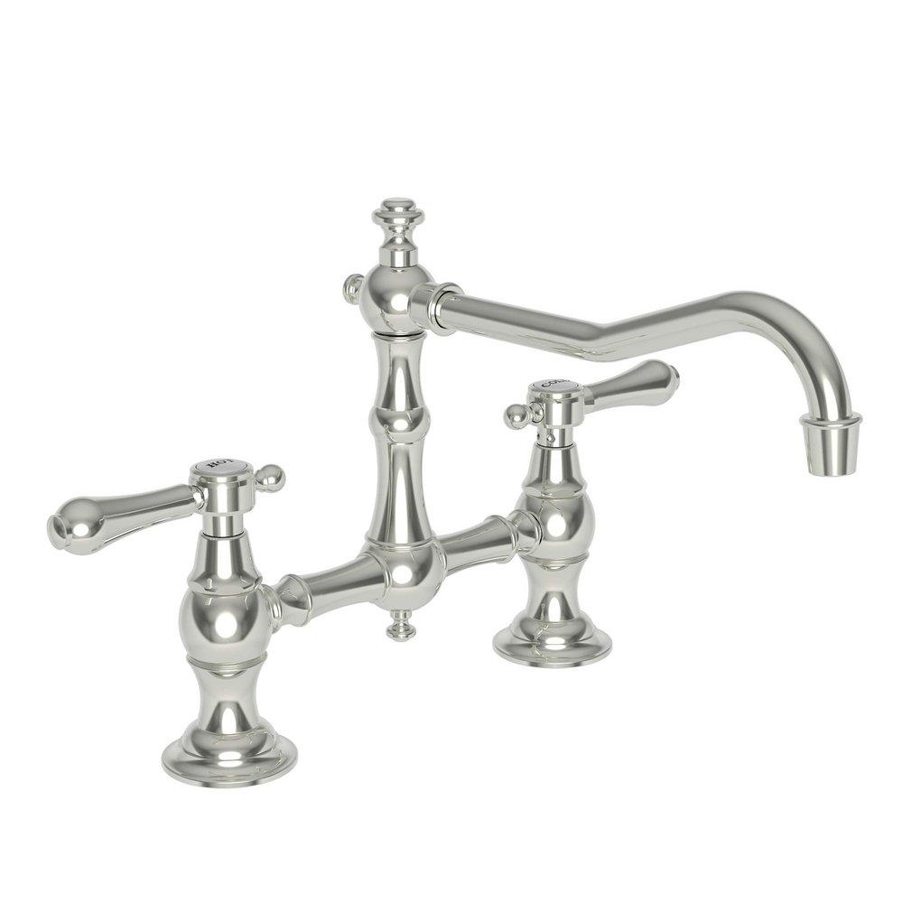 Newport Brass Polished Nickel - Natural Two Handle Bridge Kitchen Faucet 