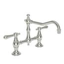 Newport Brass Polished Nickel - Natural Two Handle Bridge Kitchen Faucet 