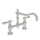 Two Handle Bridge Kitchen Faucet in Polished Nickel - Natural