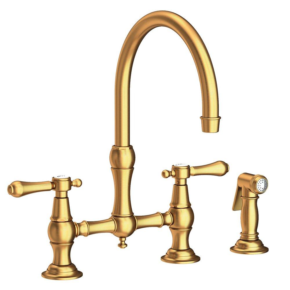 Newport Brass Satin Gold - PVD Bridge Kitchen Faucet 