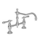 Two Handle Bridge Kitchen Faucet in Polished Chrome