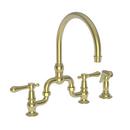 Two Handle Bridge Kitchen Faucet in Satin Brass - PVD