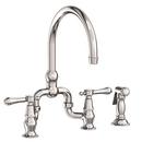 Two Handle Bridge Kitchen Faucet in Polished Nickel - Natural