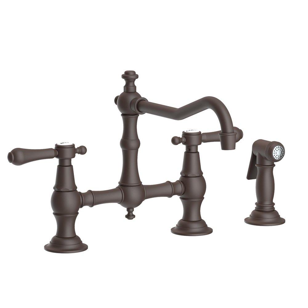 Newport Brass Oil Rubbed Bronze Two Handle Bridge Kitchen Faucet 