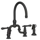 Newport Brass Flat Black Two Handle Bridge Kitchen Faucet 