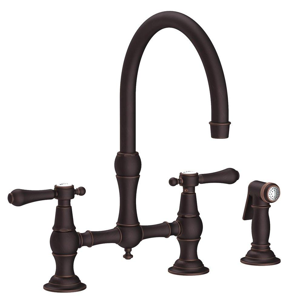 Newport Brass Venetian&reg; Bronze Two Handle Bridge Kitchen Faucet 