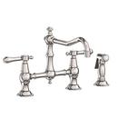 Two Handle Bridge Kitchen Faucet with Side Spray in Polished Nickel - Natural