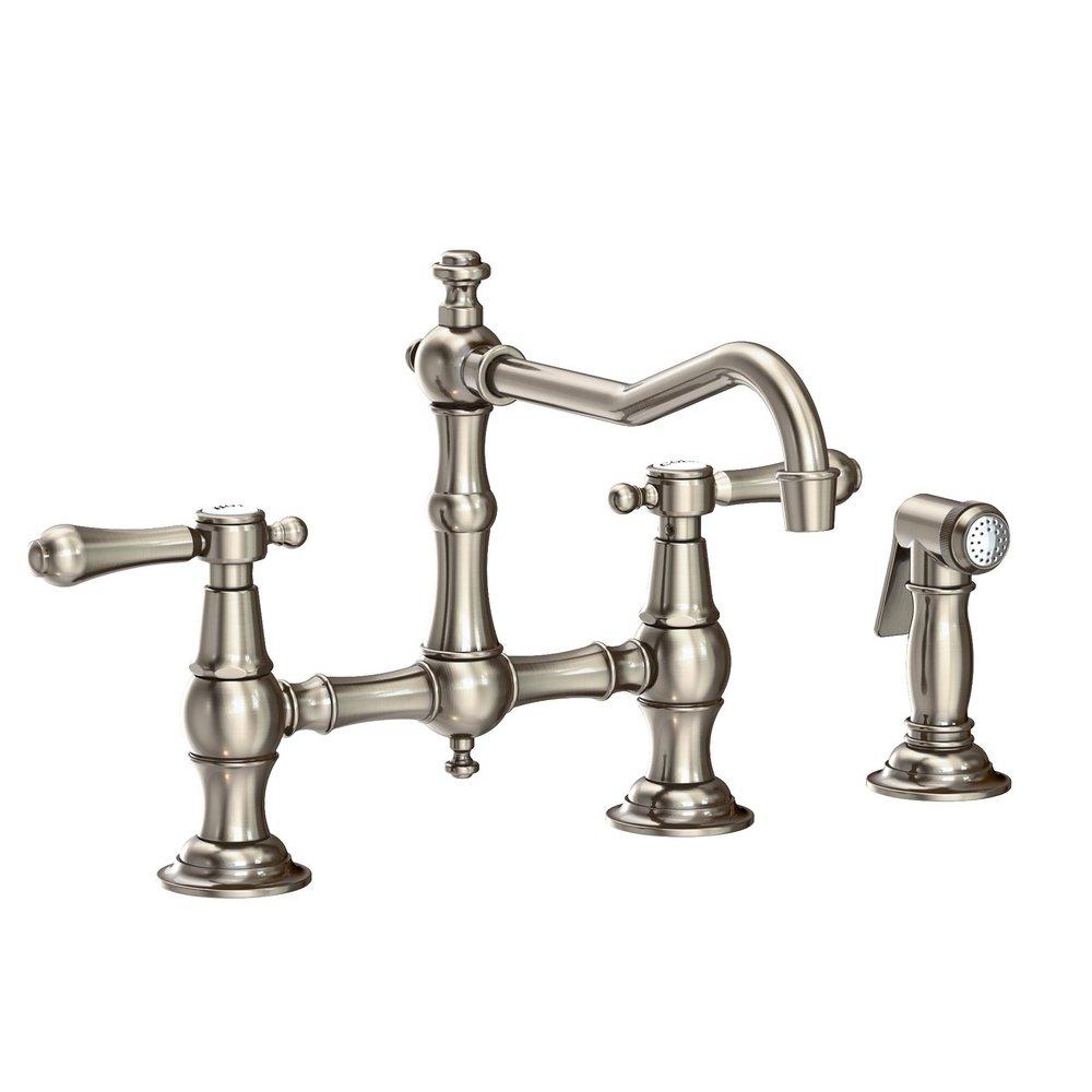 Newport Brass Antique Nickel Two Handle Bridge Kitchen Faucet 