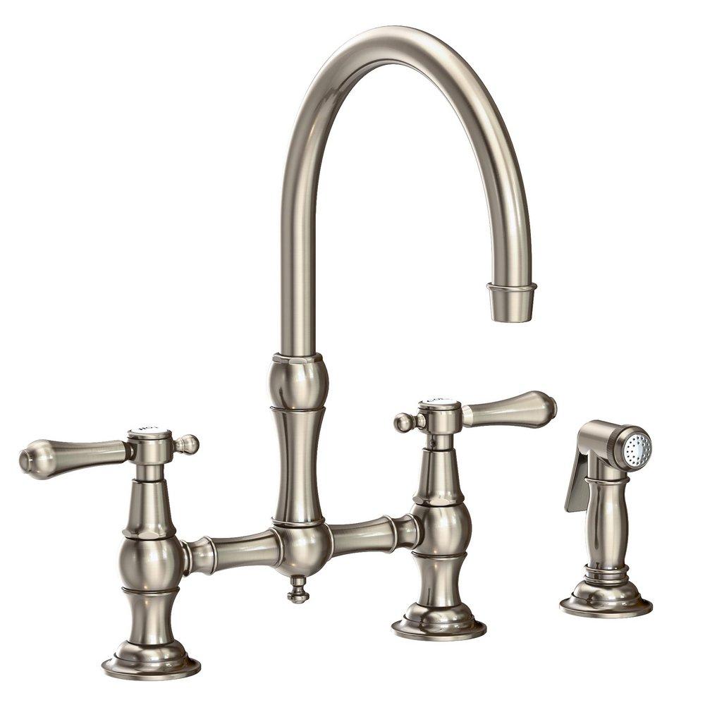Newport Brass Antique Nickel Bridge Kitchen Faucet 