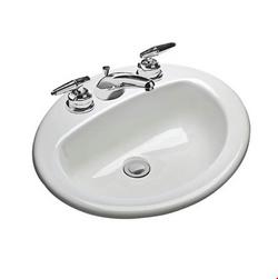 20-1/2 x 17 in. Oval Drop-in Bathroom Sink in White