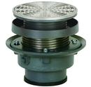 2 in. Push Joint Cast Iron Floor Drain Assembly with 6-1/2 in. Round 304 Stainless Steel Grate and Ring and Strainer