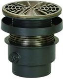 4 in. No Hub Ductile Iron Floor Drain Assembly with 6-1/2 in. Round Nickel Bronze Grate and Ring and Strainer