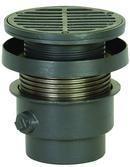 3 in. No Hub Ductile Iron Floor Drain Assembly with 6-1/2 in. Round Ductile Iron Grate and Ring and Strainer