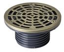 3 in. Hub Floor Drain Fixture with 5-1/2 in. Round Nickel Bronze Grate and Ring and Strainer