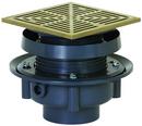 3 in. Hub PVC Floor Drain Assembly with 6-1/2 in. Square Nickel Bronze Grate and Ring and Strainer