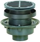 4 in. No Hub Cast Iron Floor Drain Assembly with 6-1/2 in. Round Ductile Iron Grate and Ring and Strainer