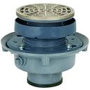 2 in. Push Joint Cast Iron Floor Drain Assembly with 5-1/2 in. Round Nickel Bronze Grate and Ring and Strainer