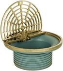 Sioux Chief No Hub Ductile Iron Floor Drain Fixture with 6-1/2 in. Round Nickel Bronze Grate and Ring and Strainer 