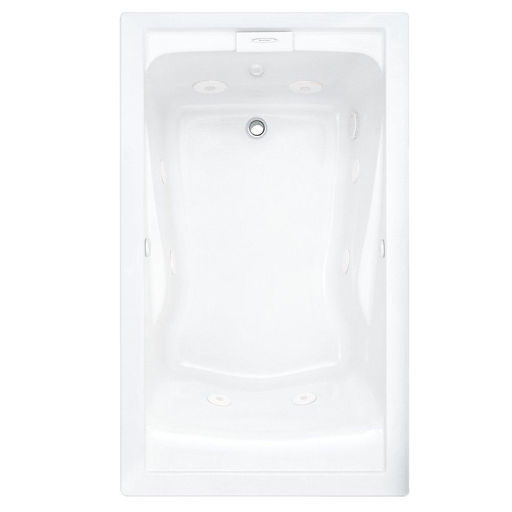 American Standard White 60 x 36 in. Air Bath Drop-In Bathtub Reversible Drain 