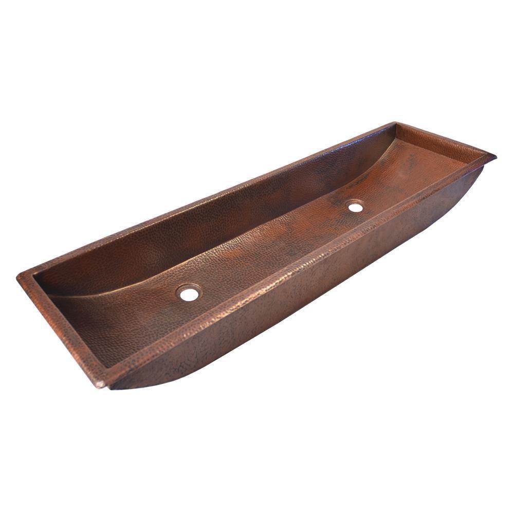 Native Trails Antique Copper 1-Bowl Recycled Copper Universal Mount Lavatory Sink (Less Hole) 