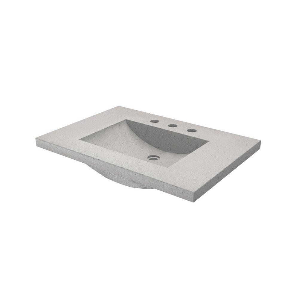 Native Trails Ash 30-1/2 in x 21-3/4 in Single Bowl Concrete Vanity Top 