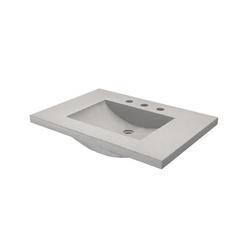 30-1/2 in x 21-3/4 in Single Bowl Concrete Vanity Top in Ash
