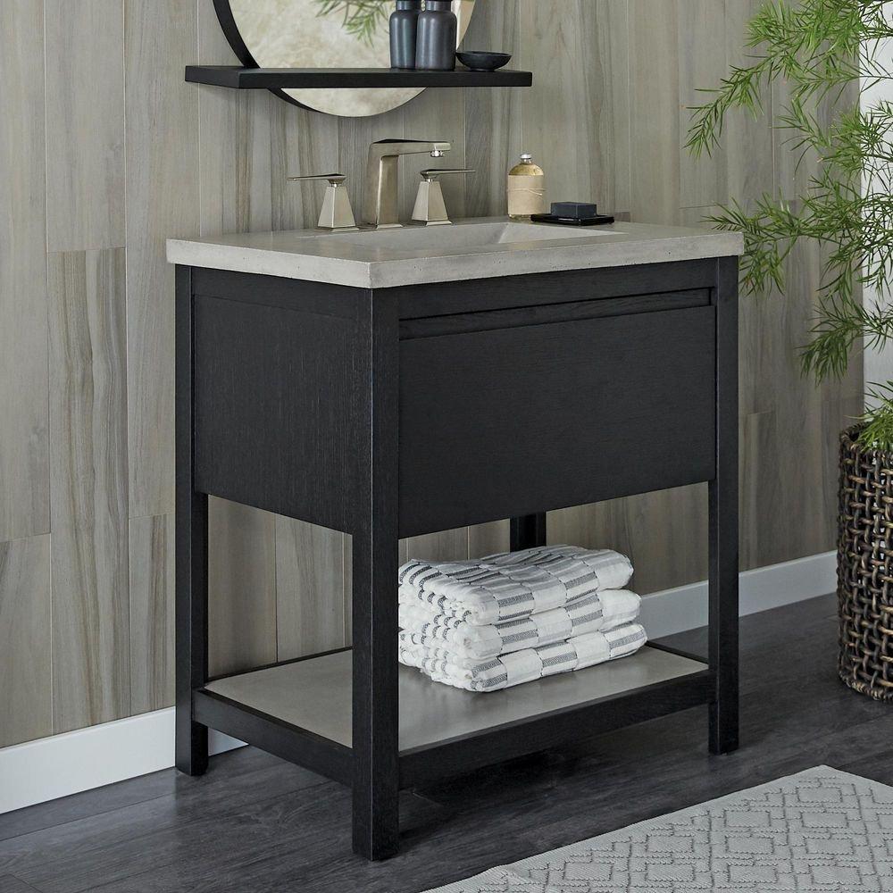 Native Trails Ash 30-1/2 in x 21-3/4 in Single Bowl Concrete Vanity Top 